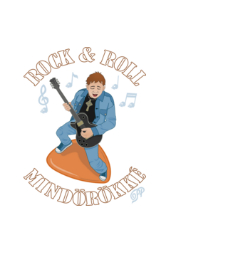 Rock & Roll Mindörökké minta fekete pólón