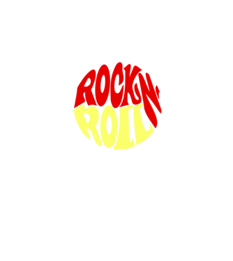 Rock' roll kerek minta fekete pólón