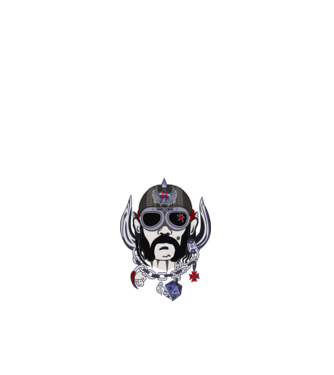 Lemmy Head minta fehér pólón
