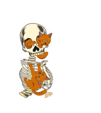 Halloweeni Macskák minta fehér pólón