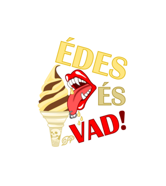 Édes és Vad Fagyi minta fehér pólón