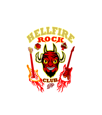 Hellfire Rock Club minta fehér pólón