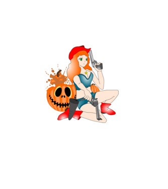 Vad Halloween Csajszi minta fekete pólón