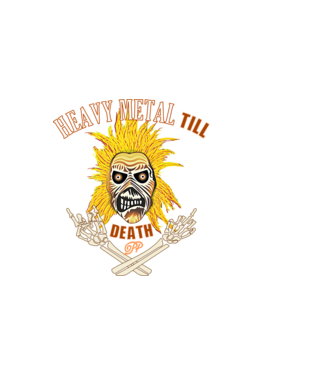 Heavy Metal Mindhalálig minta sötétkék pólón