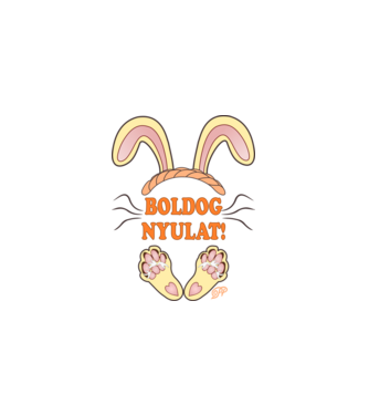 Boldog Nyuszi minta királykék pólón