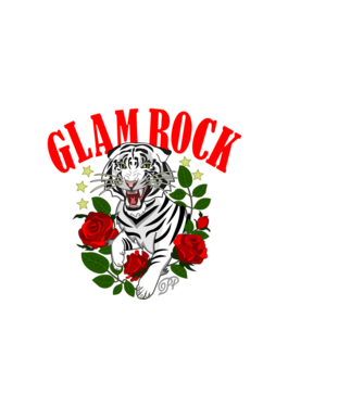 Glam Rock Tiger minta sötétszürke pólón