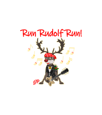 Run Rudolf Run Hangjegyes minta homokszín pólón