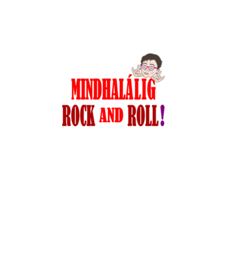 Operatív Rock and Roll minta türkiz pólón