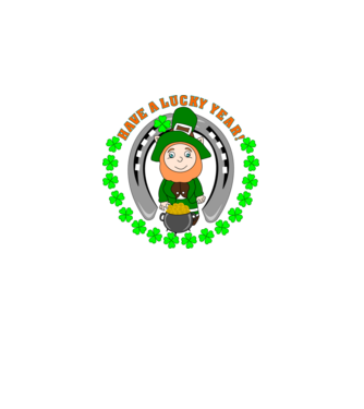 Leprechaun Lucky Year minta királykék pólón