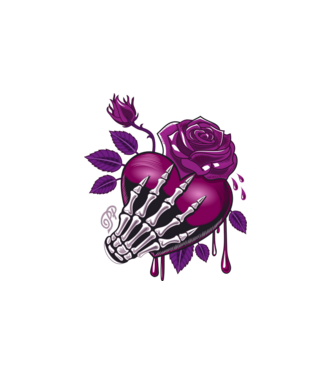 Gothic Heart minta fehér pólón
