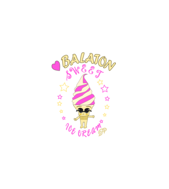 Balaton és Fagyi minta fekete pólón