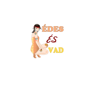 Édes és Vad minta fekete pólón