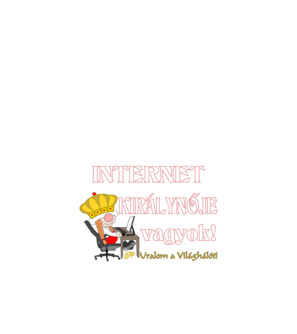 Internet Királynője Manó minta piros pólón