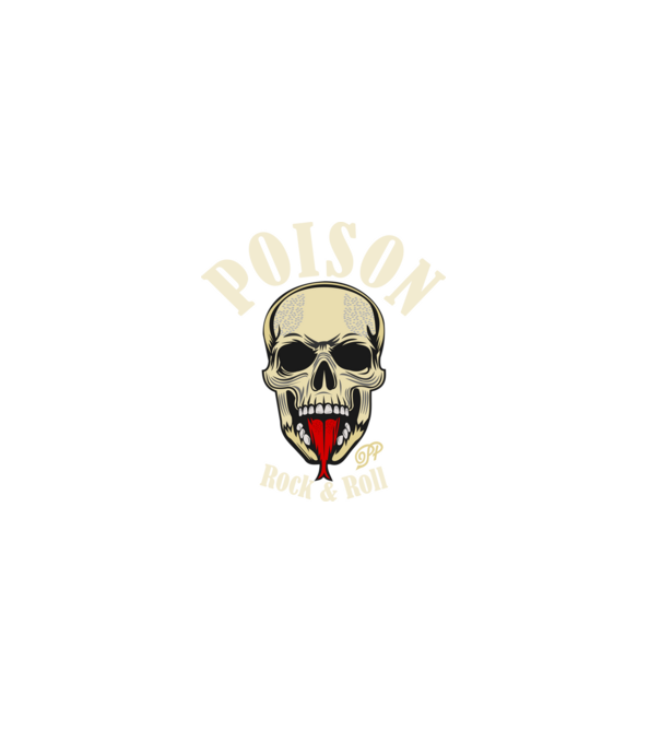 Poison Rock and Roll minta fekete pólón