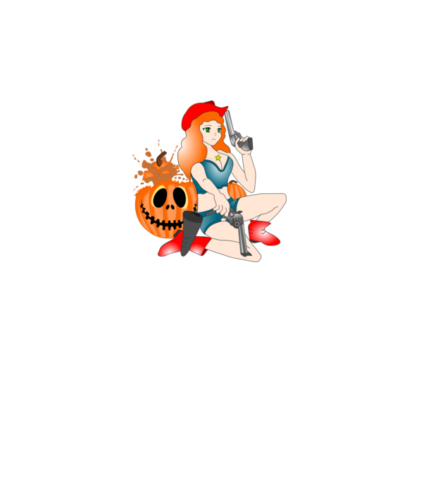 Vad Halloween Csajszi minta fekete pólón