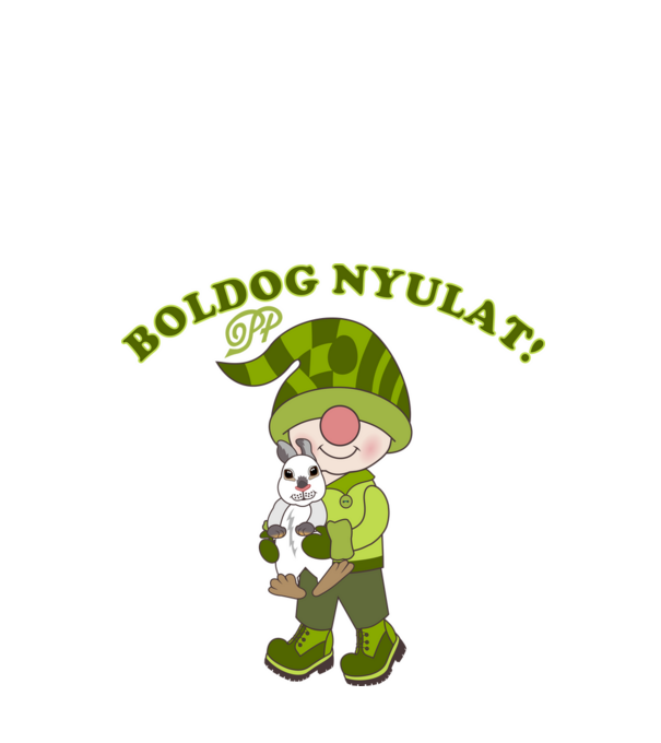 Boldog Nyulat minta királykék pólón