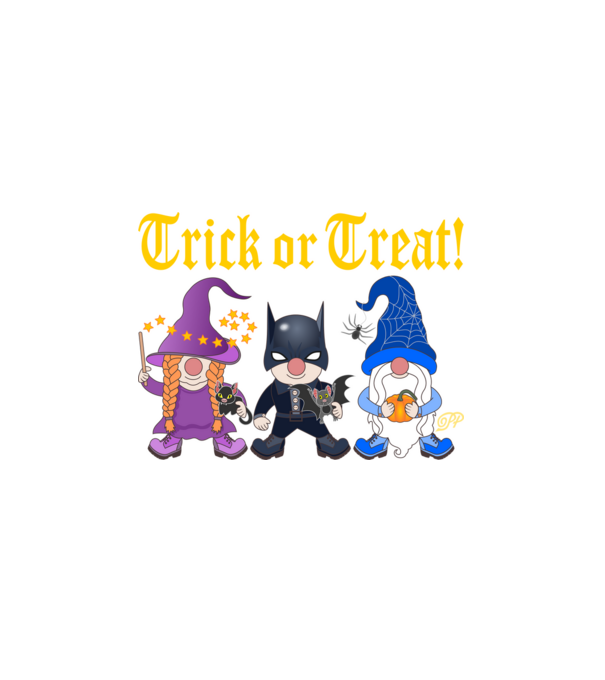 Trick Or Treat Gnome minta fehér pólón