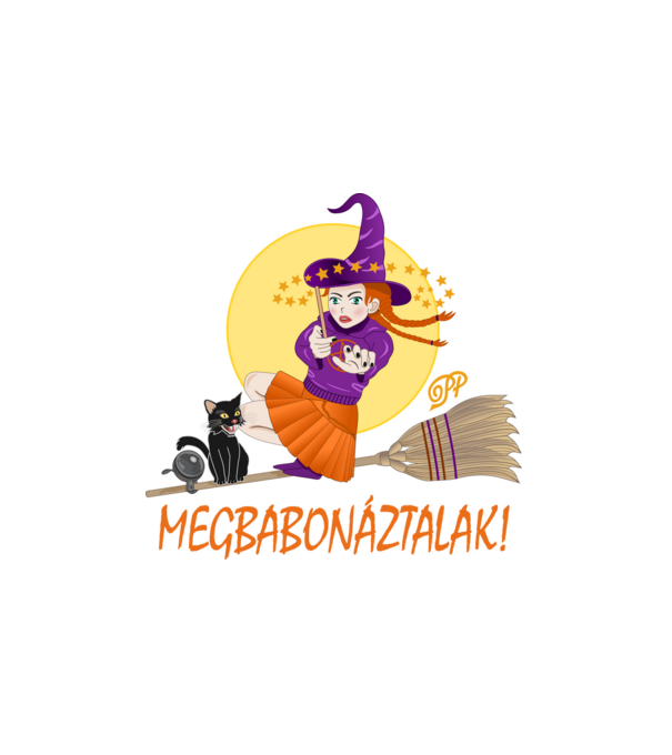 Megbabonázó Boszorkány minta fehér pólón