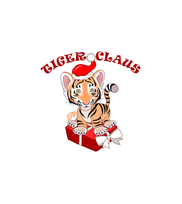 Tiger Claus minta fehér pólón