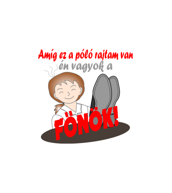 Főnöknői minta minta fehér pólón