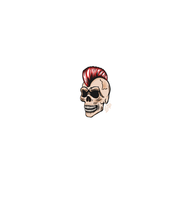 Punk Skull minta farmerkék pólón