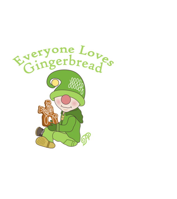 Everyone Loves Gingerbread minta fekete pólón