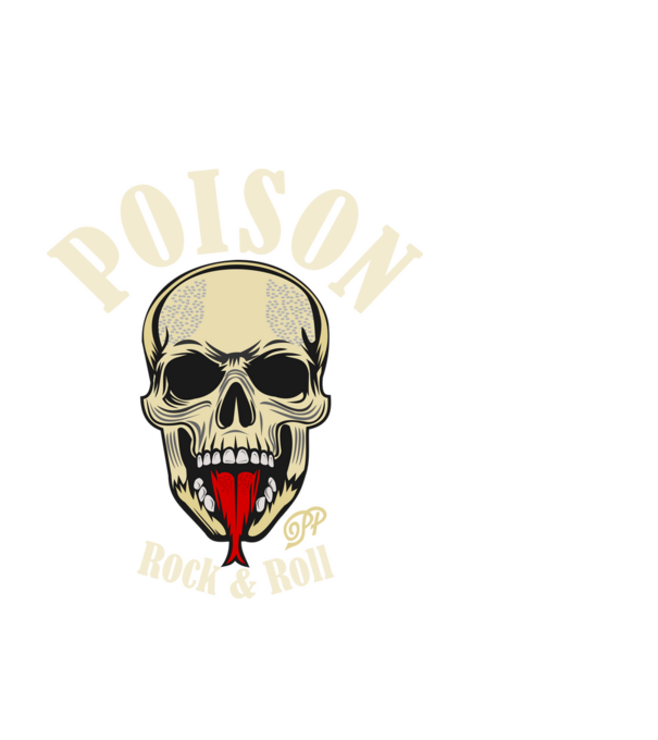 Poison Rock and Roll minta fekete pólón