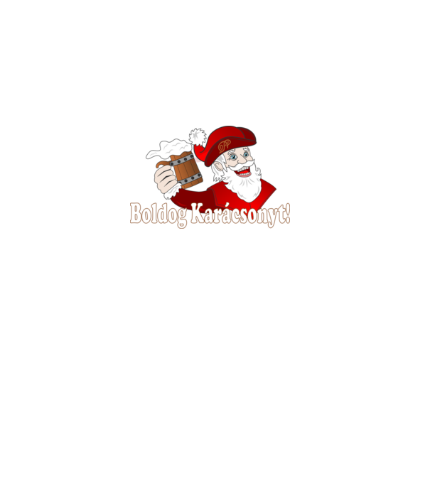 Boldog Karácsonyt Söröző Mikulás minta sötétkék pólón