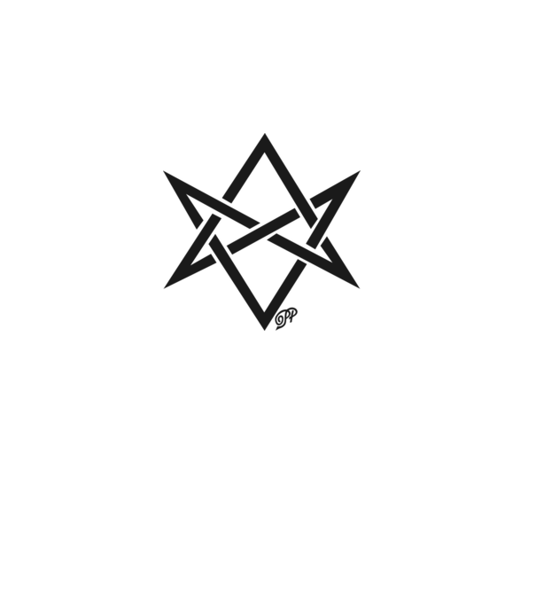 Asmodeus Démonszarv fekete minta fehér pólón