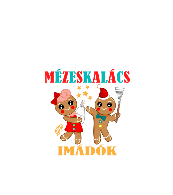 Mézeskalács Imádók minta fekete pólón