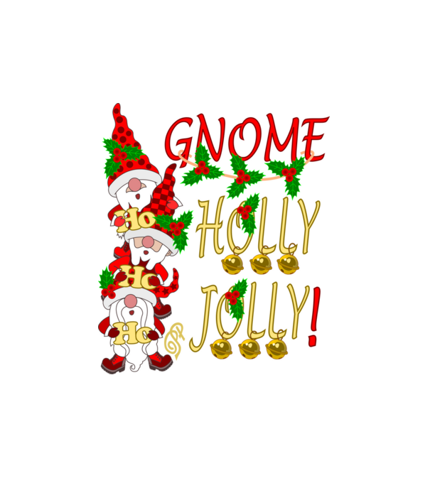 Gnome Holly Jolly minta fehér pólón