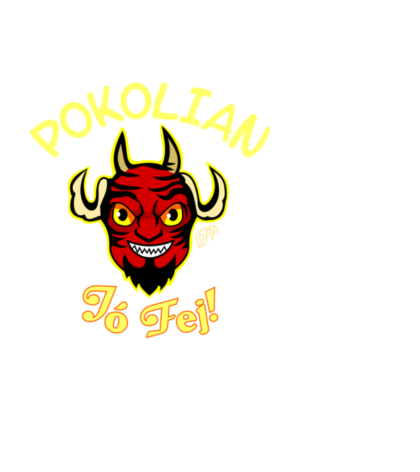 Pokolian jó fej Ördög minta fekete pólón