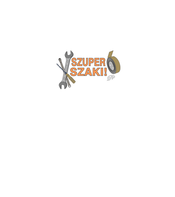 Szuper Szaki minta szürke pólón