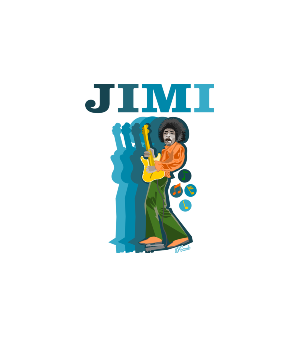 JIMI minta fehér pólón