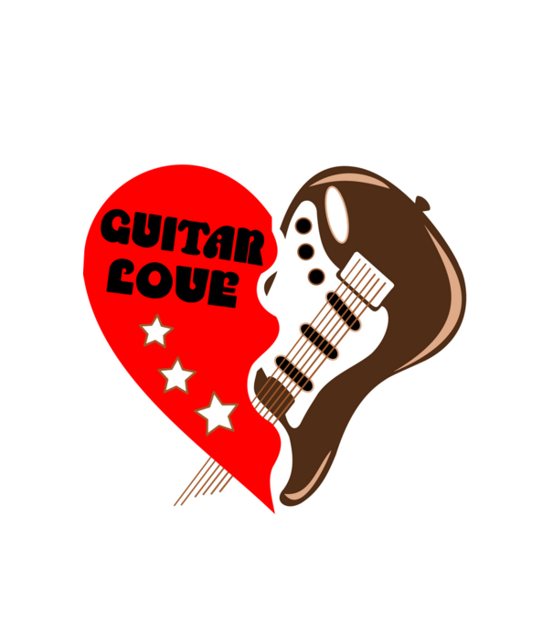 Guitar Love minta fehér pólón