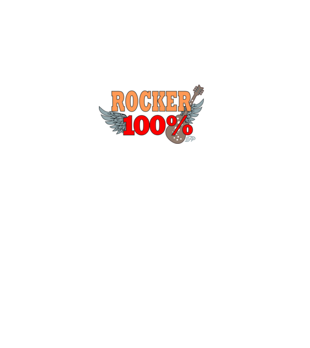 Száz Százalék Rocker Gitáros minta fekete pólón
