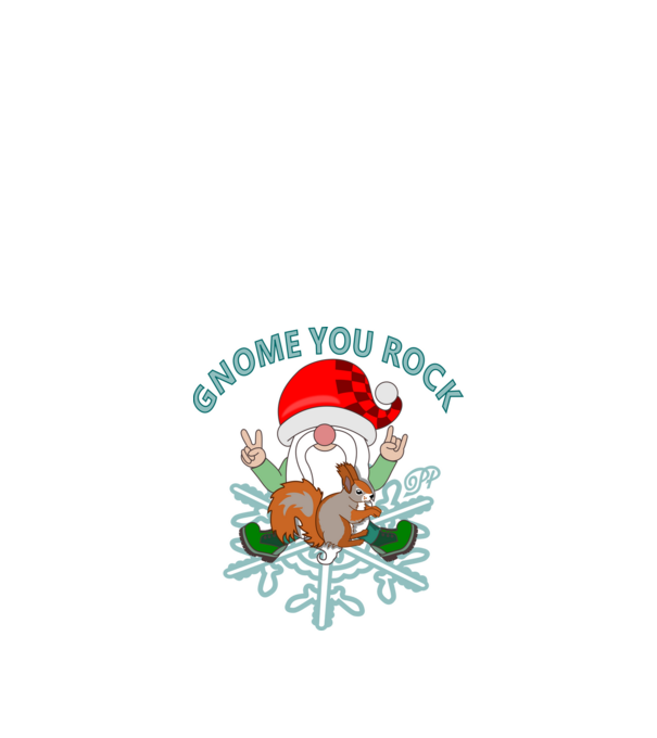 Gnome You Rock minta fehér pólón