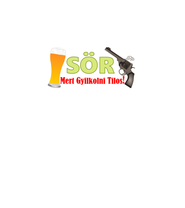 Sör és Revolver minta fehér pólón