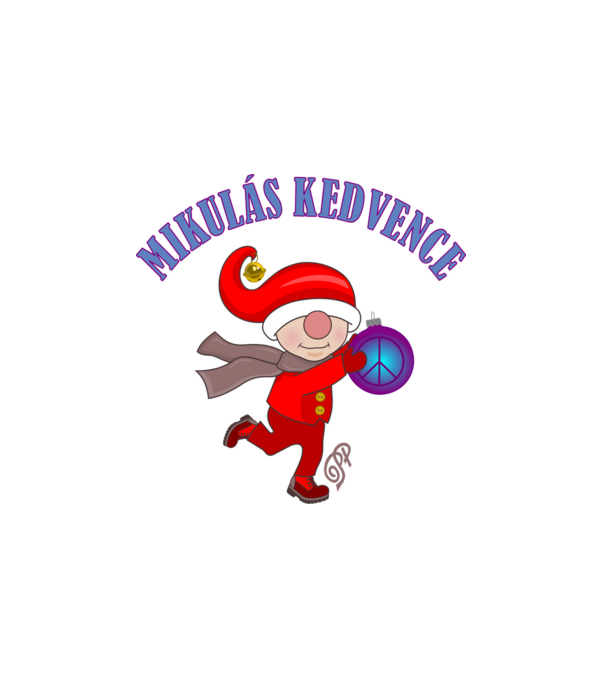 Mikulás Kedvence minta fehér pólón