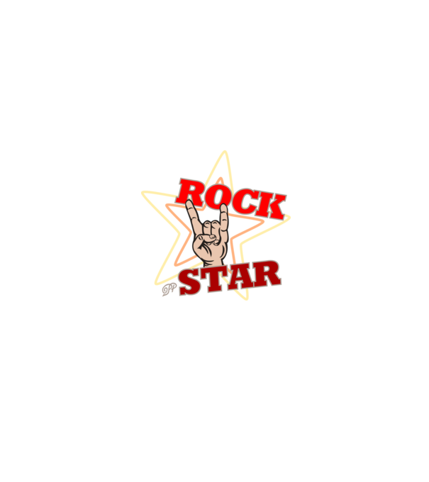 Rock Sztár minta fekete pólón