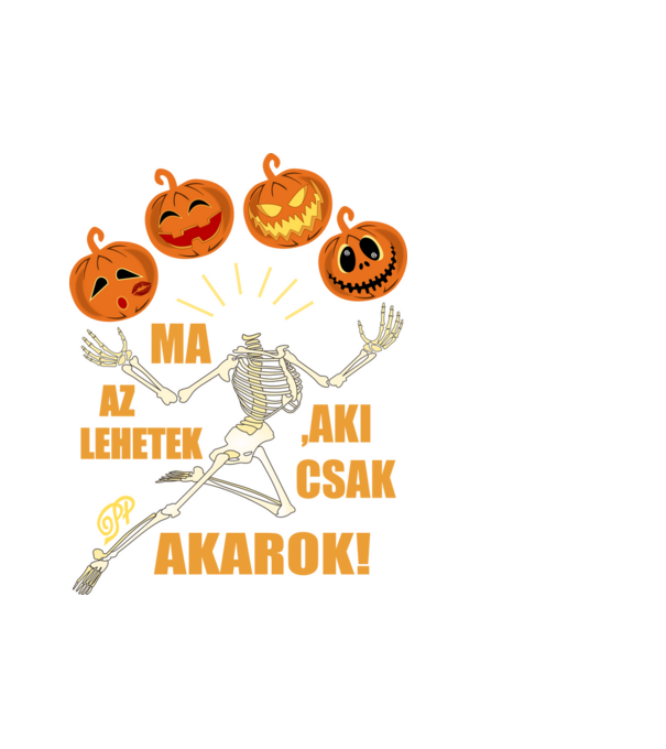 Halloweeni Csontváz minta fehér pólón