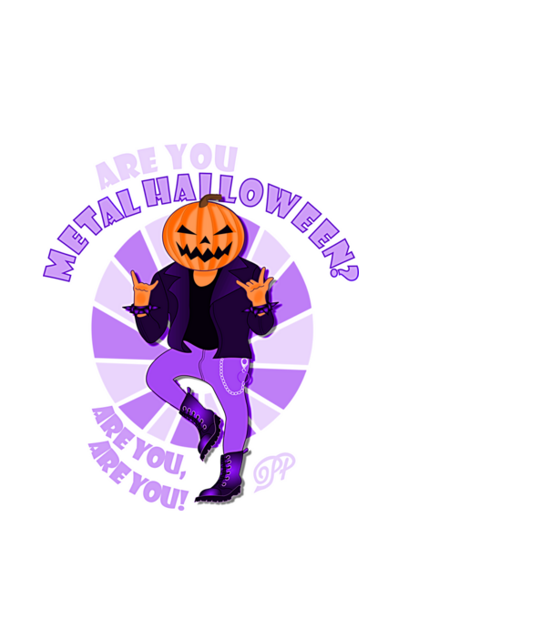 Are You Metal Halloween B minta fekete pólón