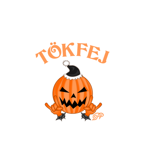 Téli Tökfej Úr minta fehér pólón
