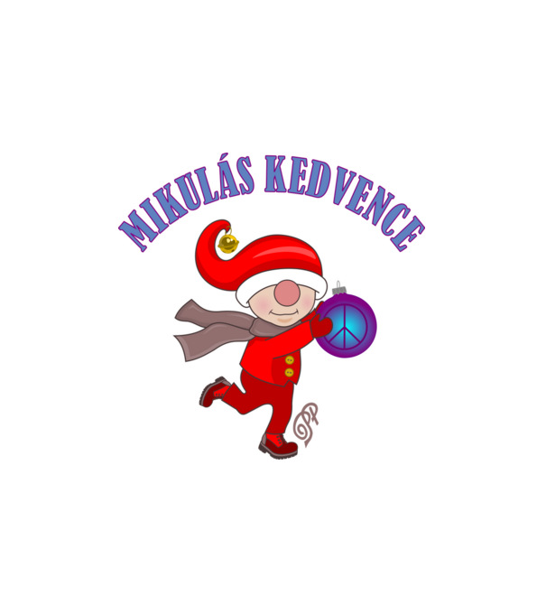Mikulás Kedvence minta fehér pólón