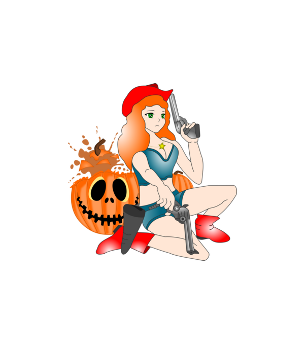 Vad Halloween Csajszi minta fehér pólón