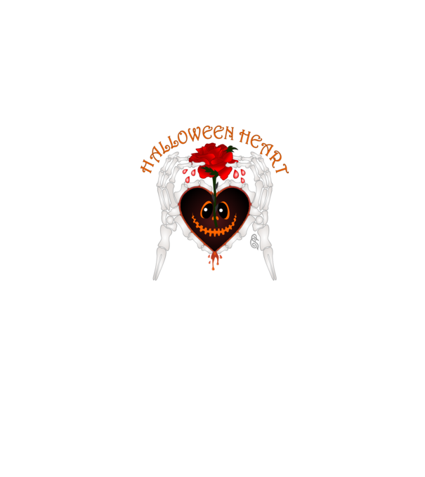 Halloween Szív minta farmerkék pólón
