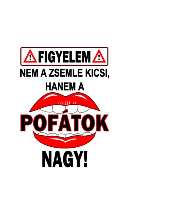 A pofátok nagy minta fehér pólón