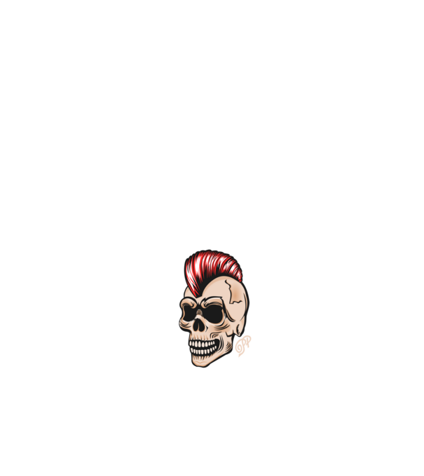 Punk Skull minta fehér pólón