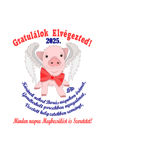Ballagásra Kismalacos Köszöntő minta világoskék pólón