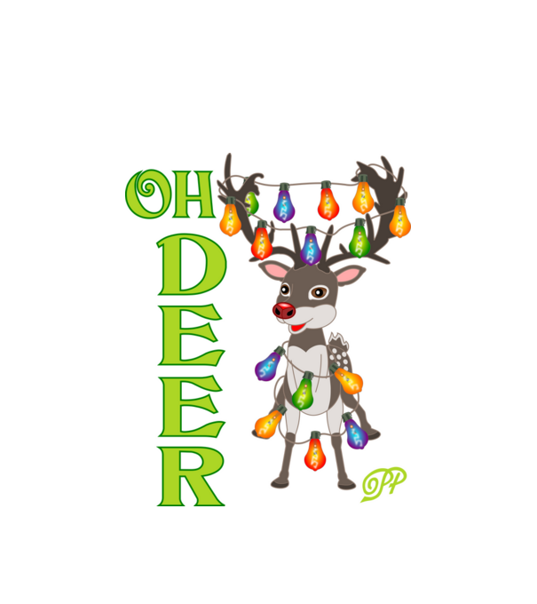 Oh Deer minta fehér pólón